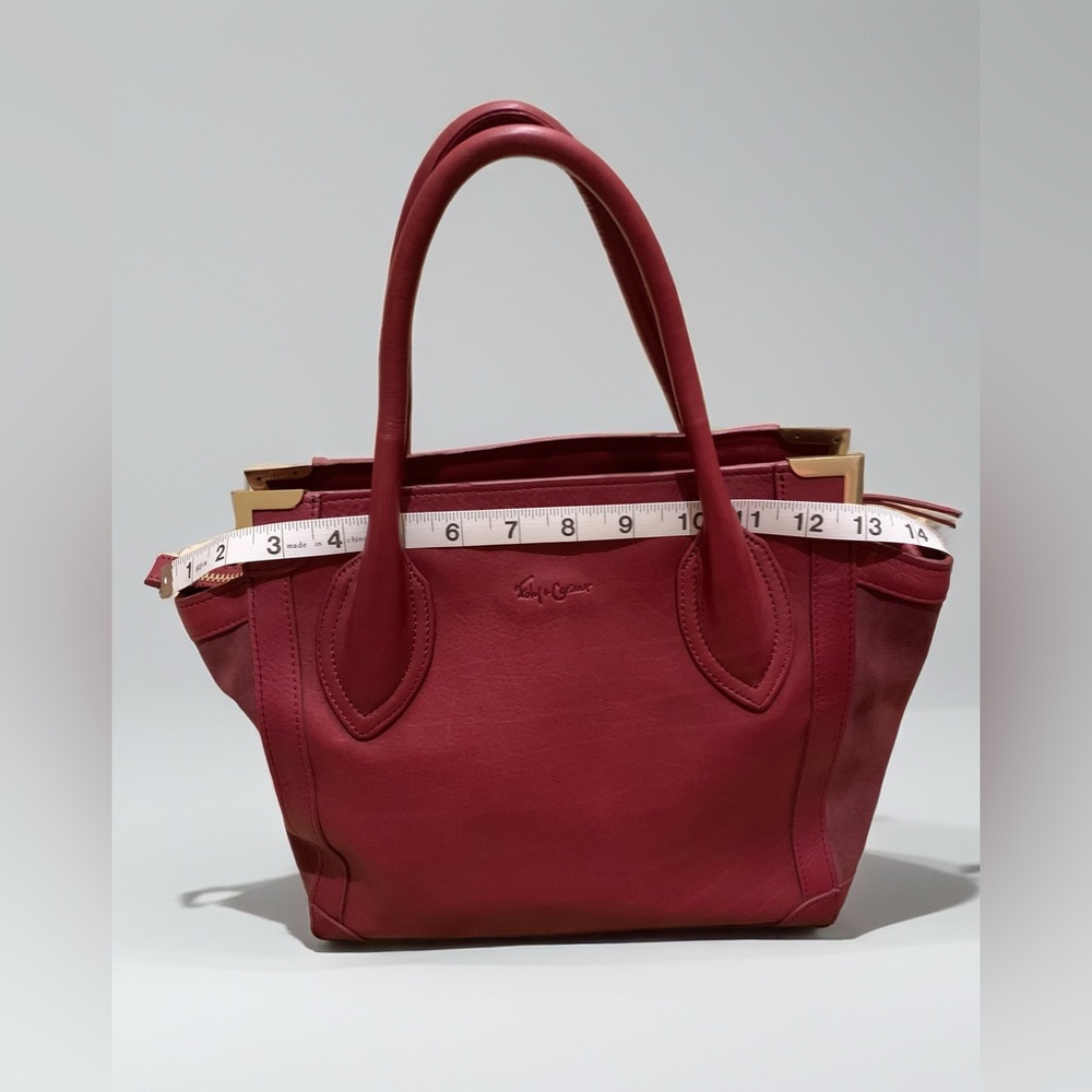 Foley + Corinna Dark Red Leather & Suede Contrast Handbag